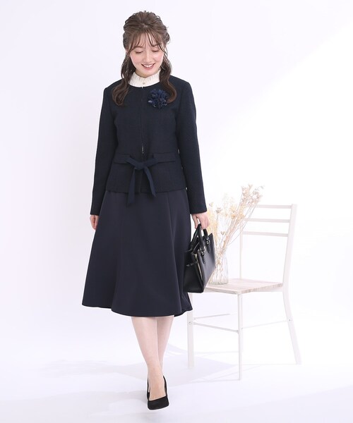 couture brooch(クチュールブローチ)の「◆【セレモニー/オフィスカジュアル】マーメイドシルエット イレヘムスカート(スカート・レディース・ライトグレー/ネイビー・42/38/40)」の7枚目の写真