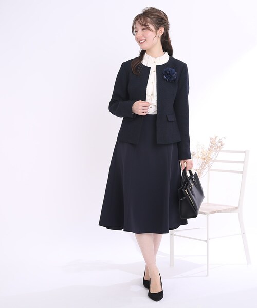 couture brooch(クチュールブローチ)の「◆【セレモニー/オフィスカジュアル】マーメイドシルエット イレヘムスカート(スカート・レディース・ライトグレー/ネイビー・42/38/40)」の11枚目の写真