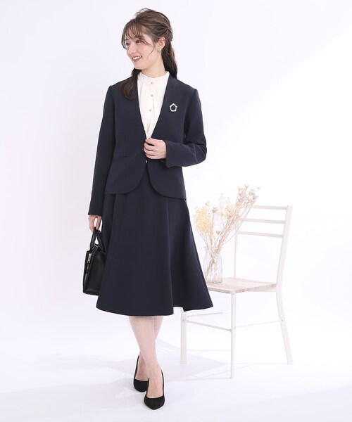 couture brooch(クチュールブローチ)の「◆【セレモニー/オフィスカジュアル】マーメイドシルエット イレヘムスカート(スカート・レディース・ライトグレー/ネイビー・42/38/40)」の12枚目の写真