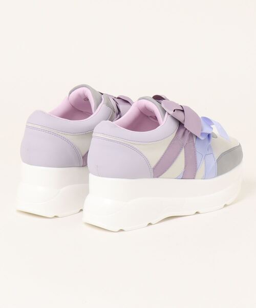 YOSUKE(ヨースケ)の「「YOSUKE/ヨースケ」厚底リボンスニーカー(スニーカー・レディース・ブラック系その他/シルバー系その他/オフホワイト/ラベンダー・S/M/L/LL)」の5枚目の写真