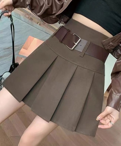 SPIGA（スピーガ）の「切替プリーツミニスカート（スカート・レディース・ブラック/ブラウン・SMALL/MEDIUM）」の2枚目の写真