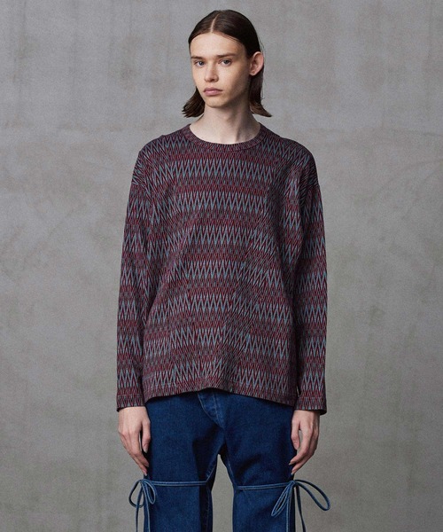 SHAREEF（シャリーフ）の「JAGGED JQ L/S PO（Tシャツ/カットソー・メンズ・レッド/ライトグレー・1/2/3）」の2枚目の写真