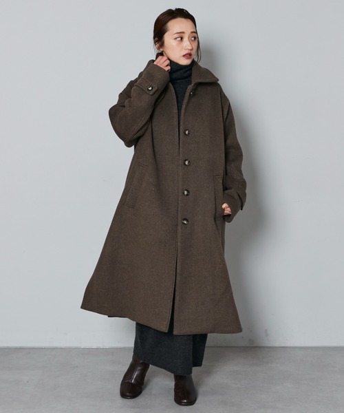 Kastane（カスタネ）の「B ステンカラーコート（ステンカラーコート・レディース・ブラック/ブラウン・FREE）」の3枚目の写真