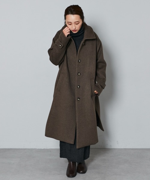 Kastane（カスタネ）の「B ステンカラーコート（ステンカラーコート・レディース・ブラック/ブラウン・FREE）」の4枚目の写真
