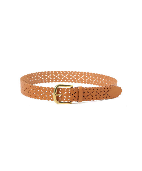 BEAMS BOY（ビームスボーイ）の「BEAMS BOY / レザー パンチング ベルト（ベルト・レディース・ブラック/ライトブラウン・ONE SIZE）」の6枚目の写真