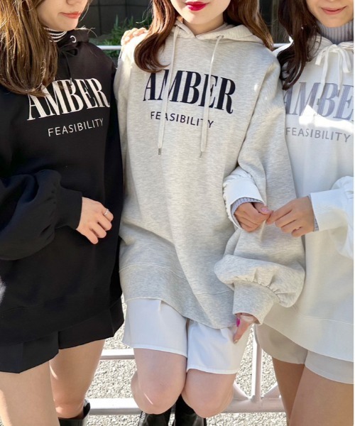 OLIVE des OLIVE（オリーブデオリーブ）の「裏起毛フーディチュニック（パーカー・レディース・グレー/ブラック/オフホワイト・FREE）」の4枚目の写真