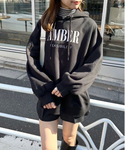 OLIVE des OLIVE（オリーブデオリーブ）の「裏起毛フーディチュニック（パーカー・レディース・グレー/ブラック/オフホワイト・FREE）」の15枚目の写真