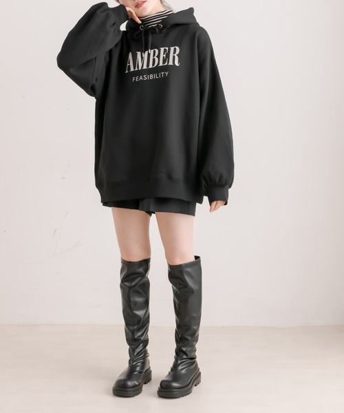 OLIVE des OLIVE（オリーブデオリーブ）の「裏起毛フーディチュニック（パーカー・レディース・グレー/ブラック/オフホワイト・FREE）」の16枚目の写真