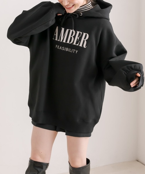 OLIVE des OLIVE（オリーブデオリーブ）の「裏起毛フーディチュニック（パーカー・レディース・グレー/ブラック/オフホワイト・FREE）」の19枚目の写真