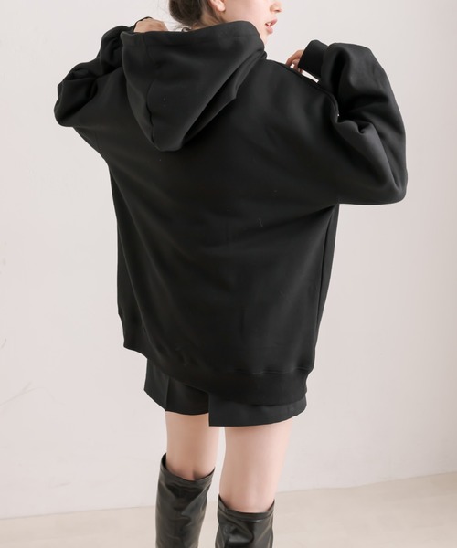 OLIVE des OLIVE（オリーブデオリーブ）の「裏起毛フーディチュニック（パーカー・レディース・グレー/ブラック/オフホワイト・FREE）」の20枚目の写真