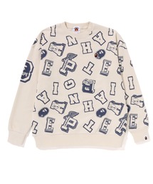 A BATHING APE（アベイシングエイプ）の「COLLEGE LOGO PATTERN LOOSE FIT CREWNECK JR（スウェット）」