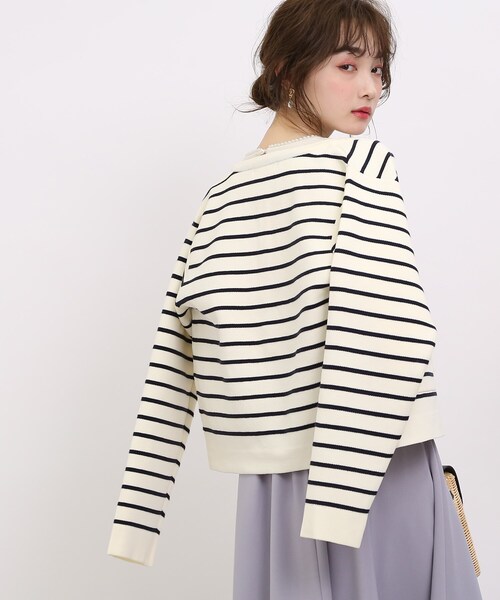 【春の始まりにぴったり！】ボーダーカーディガン