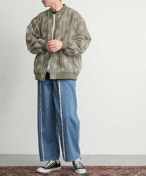 SENSE OF PLACE by URBAN RESEARCH（センスオブプレイスバイアーバンリサーチ）の「シシュウボタニカルスタジャン（スタジャン・メンズ・グレー/ライトカーキ・MEDIUM/LARGE）」の8枚目の写真