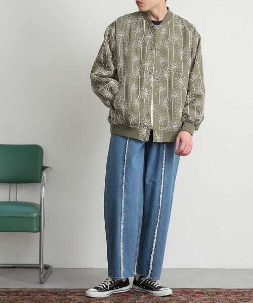SENSE OF PLACE by URBAN RESEARCH（センスオブプレイスバイアーバンリサーチ）の「シシュウボタニカルスタジャン（スタジャン・メンズ・グレー/ライトカーキ・MEDIUM/LARGE）」の7枚目の写真