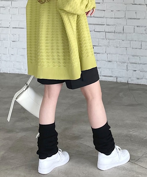 PAGEBOY（ページボーイ）の「ニットレッグウォーマー（レッグウォーマー・レディース・ピンク/オフホワイト/ブラック・FREE）」の3枚目の写真