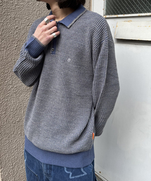 19138✨️ロロピアーナ Lサイズ コットン ワッフル生地 長袖ポロシャツ 作業服の通販 長袖ポロシャツ アイトスAITOZ az-50017【サンワーク本店】
