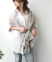 styiro（スタイロ）の「【19色展開】春夏のUV対策に。タッセル付き 柄ストール スカーフ 花柄 幾何学 エスニック柄 プレゼント（ストール/ショール）」