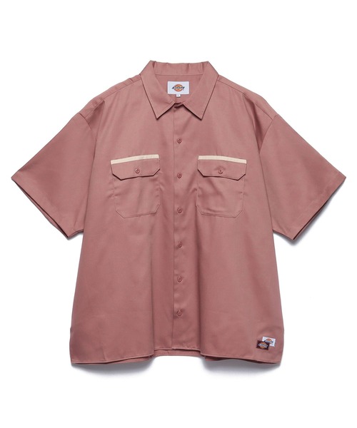 Dickies（ディッキーズ）の「【Dickies】ワークシャツ（半袖 ）/ ディッキーズ ワイドシルエットシャツ（シャツ/ブラウス・メンズ・ブラック/ピンク系/オレンジ/ミント・S/M/L）」の7枚目の写真