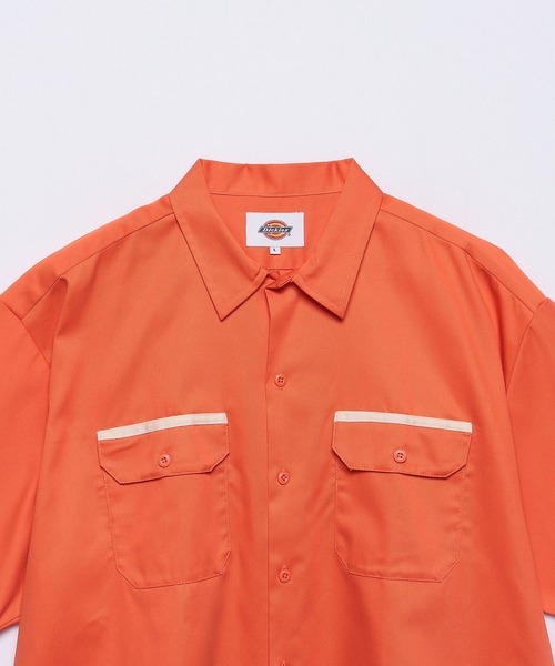 Dickies（ディッキーズ）の「【Dickies】ワークシャツ（半袖 ）/ ディッキーズ ワイドシルエットシャツ（シャツ/ブラウス・メンズ・ブラック/ピンク系/オレンジ/ミント・S/M/L）」の10枚目の写真
