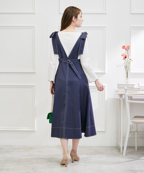 couture brooch（クチュールブローチ）の「◆【カーデやジャケットインにも◎】ハートネックテレコカットソー（Tシャツ/カットソー・レディース・パープル/アイボリー/ブラック・38/42）」の4枚目の写真