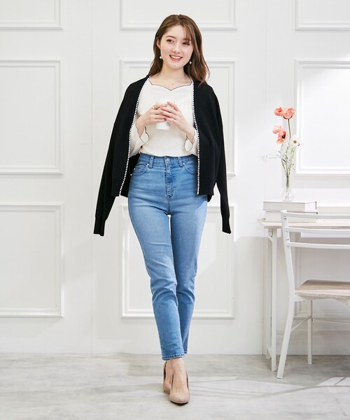 couture brooch（クチュールブローチ）の「◆【カーデやジャケットインにも◎】ハートネックテレコカットソー（Tシャツ/カットソー・レディース・パープル/アイボリー/ブラック・38/42）」の17枚目の写真