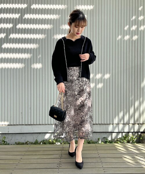 couture brooch（クチュールブローチ）の「◆【カーデやジャケットインにも◎】ハートネックテレコカットソー（Tシャツ/カットソー・レディース・パープル/アイボリー/ブラック・38/42）」の12枚目の写真