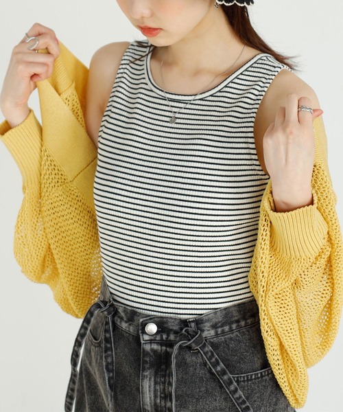 GeeRA（ジーラ）の「前後2WAYフライスリブタンク（タンクトップ・レディース・ブラック/イエロー/ベージュ/オフホワイト/ブラック系その他/ネイビー・MEDIUM）」の11枚目の写真