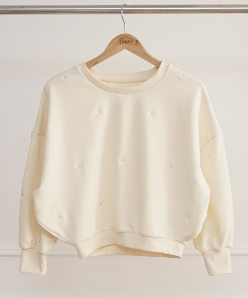flower（フラワー）の「スウィーティーエンブロイダリースウェット（スウェット・レディース・アイボリー/グレー・FREE）」の17枚目の写真