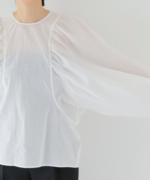 AP STUDIO（エーピーストゥディオ）の「SCENTOFクルーネックギャザーブラウス（シャツ/ブラウス・レディース・ホワイト・FREE）」の21枚目の写真