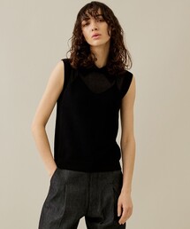 【rito structure/リトストラクチャー】スリーブレスメッシュニット
