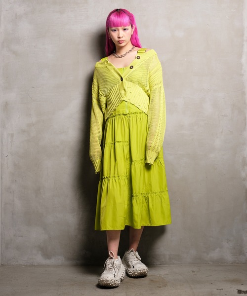 VeLV（ヴェルヴ）の「2wayダメージニットカーデ（ニット/セーター・レディース・ブルー/ライトグリーン/ブラック・FREE）」の13枚目の写真