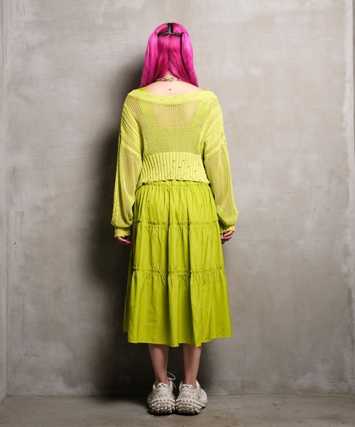 VeLV（ヴェルヴ）の「2wayダメージニットカーデ（ニット/セーター・レディース・ブルー/ライトグリーン/ブラック・FREE）」の15枚目の写真