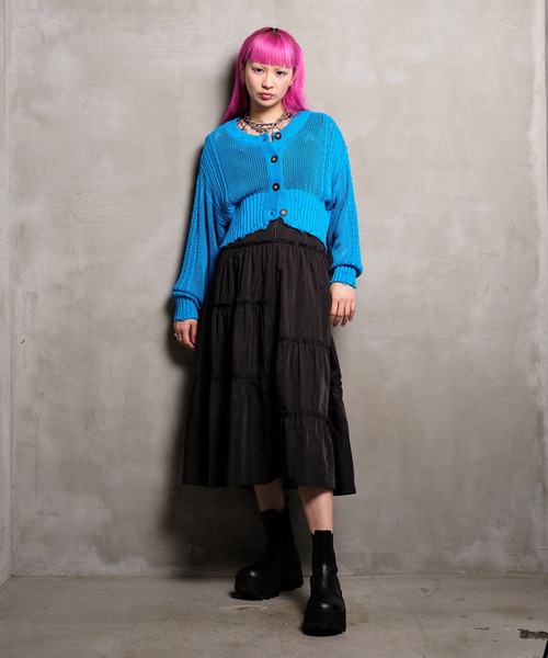 VeLV（ヴェルヴ）の「2wayダメージニットカーデ（ニット/セーター・レディース・ブルー/ライトグリーン/ブラック・FREE）」の11枚目の写真