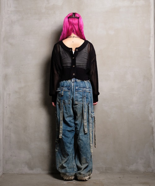 VeLV（ヴェルヴ）の「2wayダメージニットカーデ（ニット/セーター・レディース・ブルー/ライトグリーン/ブラック・FREE）」の12枚目の写真