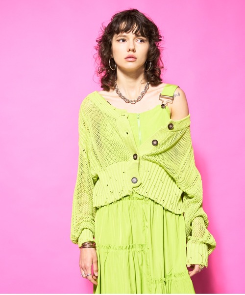 VeLV（ヴェルヴ）の「2wayダメージニットカーデ（ニット/セーター・レディース・ブルー/ライトグリーン/ブラック・FREE）」の21枚目の写真