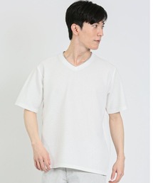 【ストレッチ】m.f.エディトリアル メンズ ドライリップル Vネック 半袖 Tシャツ