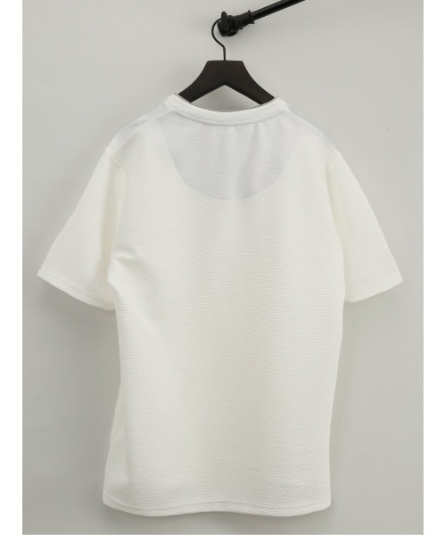 m.f.editorial（エムエフエディトリアル）の「【ストレッチ】m.f.エディトリアル メンズ ドライリップル Vネック半袖Tシャツ（Tシャツ/カットソー・メンズ・ネイビー/ホワイト/ブルー・X-LARGE/MEDIUM/LARGE）」の4枚目の写真