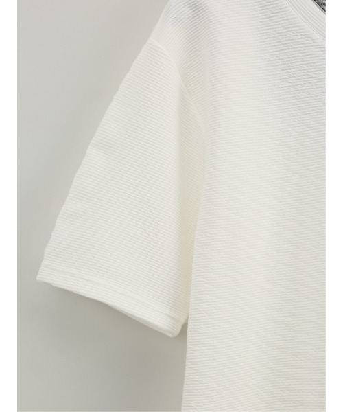 m.f.editorial（エムエフエディトリアル）の「【ストレッチ】m.f.エディトリアル メンズ ドライリップル Vネック半袖Tシャツ（Tシャツ/カットソー・メンズ・ネイビー/ホワイト/ブルー・X-LARGE/MEDIUM/LARGE）」の6枚目の写真