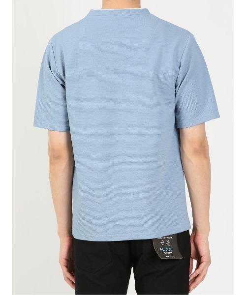 m.f.editorial（エムエフエディトリアル）の「【ストレッチ】m.f.エディトリアル メンズ ドライリップル Vネック半袖Tシャツ（Tシャツ/カットソー・メンズ・ネイビー/ホワイト/ブルー・X-LARGE/MEDIUM/LARGE）」の11枚目の写真