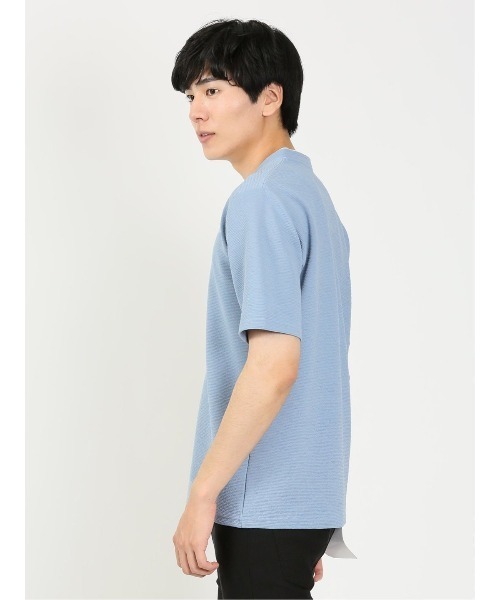 m.f.editorial（エムエフエディトリアル）の「【ストレッチ】m.f.エディトリアル メンズ ドライリップル Vネック半袖Tシャツ（Tシャツ/カットソー・メンズ・ネイビー/ホワイト/ブルー・X-LARGE/MEDIUM/LARGE）」の14枚目の写真