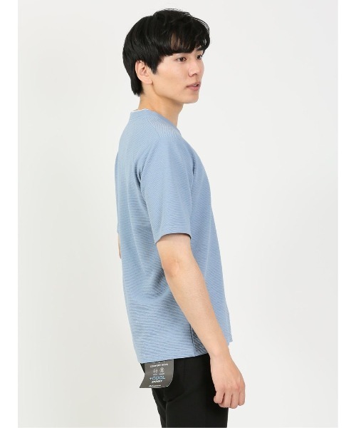 m.f.editorial（エムエフエディトリアル）の「【ストレッチ】m.f.エディトリアル メンズ ドライリップル Vネック半袖Tシャツ（Tシャツ/カットソー・メンズ・ネイビー/ホワイト/ブルー・X-LARGE/MEDIUM/LARGE）」の16枚目の写真