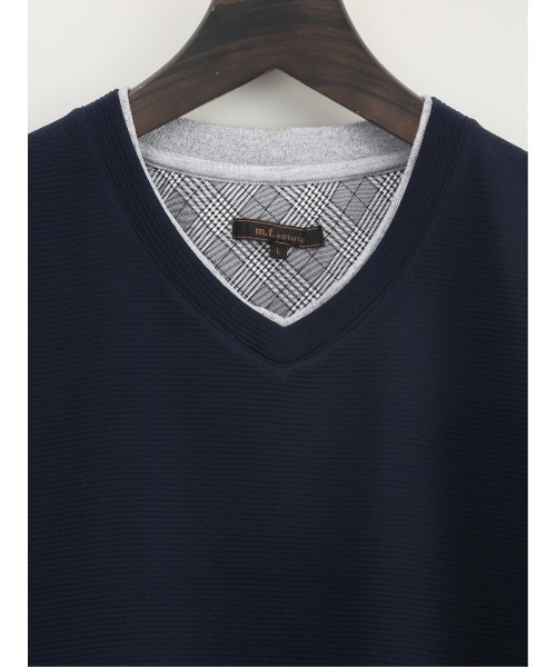 m.f.editorial（エムエフエディトリアル）の「【ストレッチ】m.f.エディトリアル メンズ ドライリップル Vネック半袖Tシャツ（Tシャツ/カットソー・メンズ・ネイビー/ホワイト/ブルー・X-LARGE/MEDIUM/LARGE）」の19枚目の写真