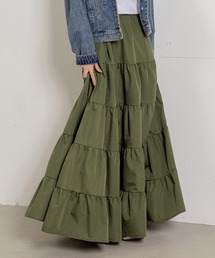 DAY CLOSET（デイ クローゼット）の「【きれいめ ふんわりシルエット。】ティアード ロング フレア スカート レディース（スカート）」