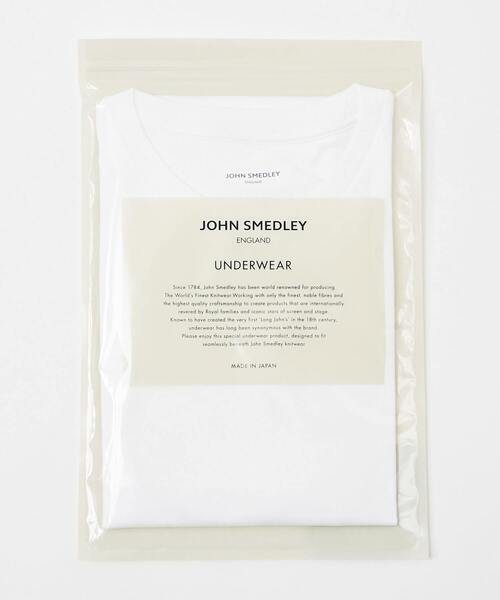 JOHN SMEDLEY(ジョンスメドレー)の「JOHN SMEDLEY / ジョンスメドレー ハイゲージジャージーコットンTシャツ(Tシャツ/カットソー・メンズ・ホワイト/ブラック・L/XL/M/S)」の2枚目の写真