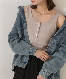 前ボタン ヘンリー タンクトップ