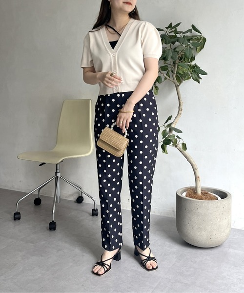 prose verse（プロズヴェール）の「パフスリーブVネックショート丈カーデ（カーディガン/ボレロ・レディース・オレンジ/アイボリー/ブラック/ブルー・ﾌﾘ-）」の14枚目の写真