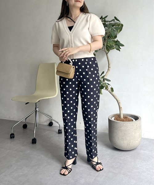 prose verse（プロズヴェール）の「パフスリーブVネックショート丈カーデ（カーディガン/ボレロ・レディース・オレンジ/アイボリー/ブラック/ブルー・ﾌﾘ-）」の18枚目の写真