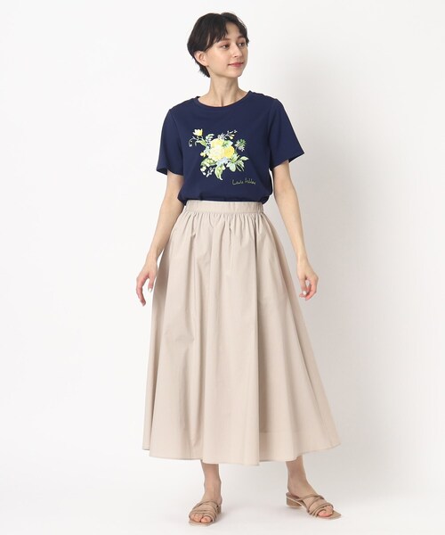 LAURA ASHLEY ローラアシュレイ フレアースカート 膝丈 タック LAURA