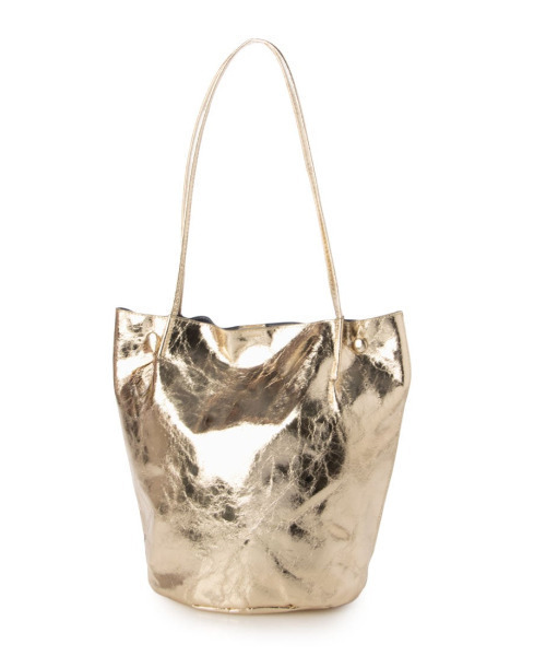 cache cache（カシュ カシュ）の「カシュカシュ cachecache / クラッシュメタリック肩入れバケツトートバッグ（トートバッグ・レディース・ブラック/シルバー系その他/シルバー/ゴールド・FREE）」の4枚目の写真