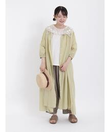 Samansa Mos2 | インドボイルパフスリーブギャザーワンピース(ワンピース)